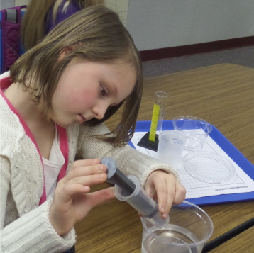 A student works on a project