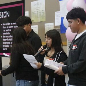 Students present during Latinos in Action family night